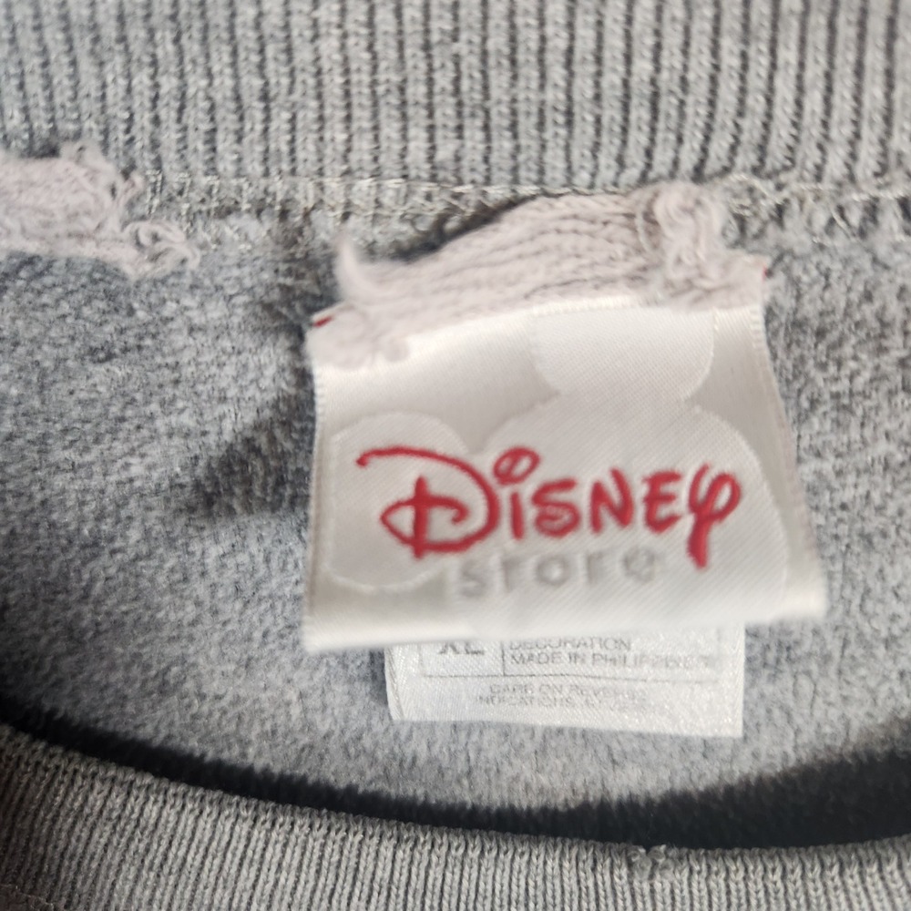 Vintage Disney Store Eeyore Ice Skating Embroidered Gray Fleece Sweatshirt XL - Picture 3 of 6